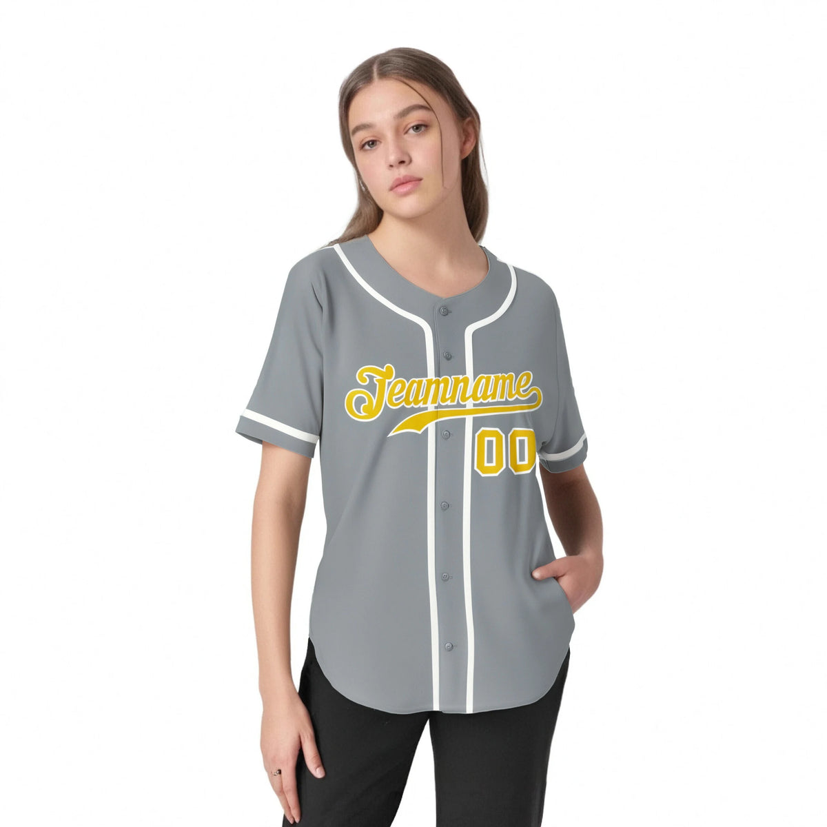 Custom Gray Glod White Classic Style Authentic Baseball Jersey