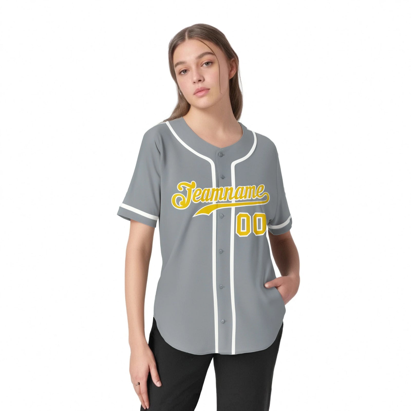 Custom Gray Glod White Classic Style Authentic Baseball Jersey