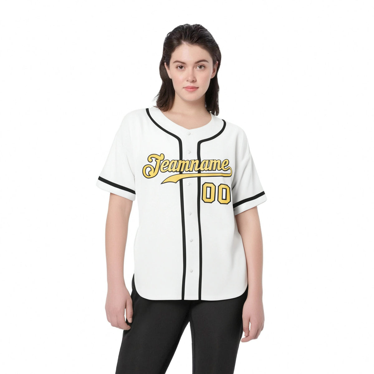 Custom White Glod-Black Classic Style Authentic Baseball Jersey