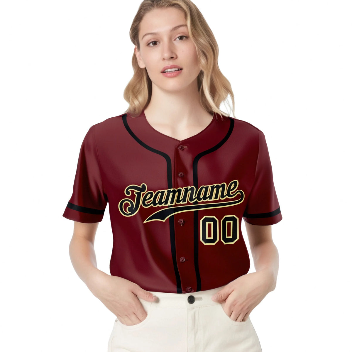Custom Crimson Black Classic Style Authentic Baseball Jersey