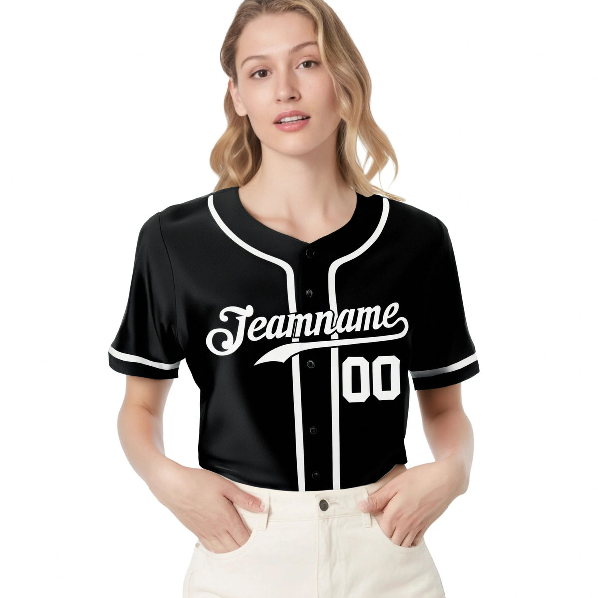 Custom Black White Classic Style Authentic Baseball Jersey