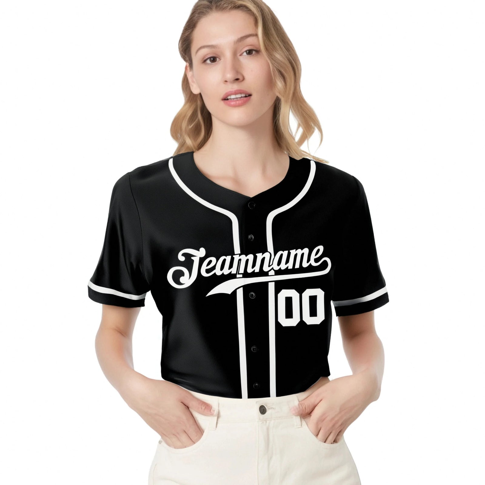 Custom Black White Classic Style Authentic Baseball Jersey