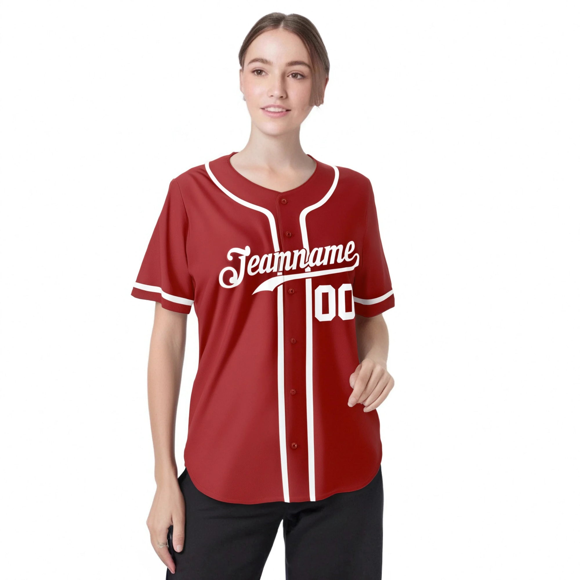 Custom Red White Classic Style Authentic Baseball Jersey