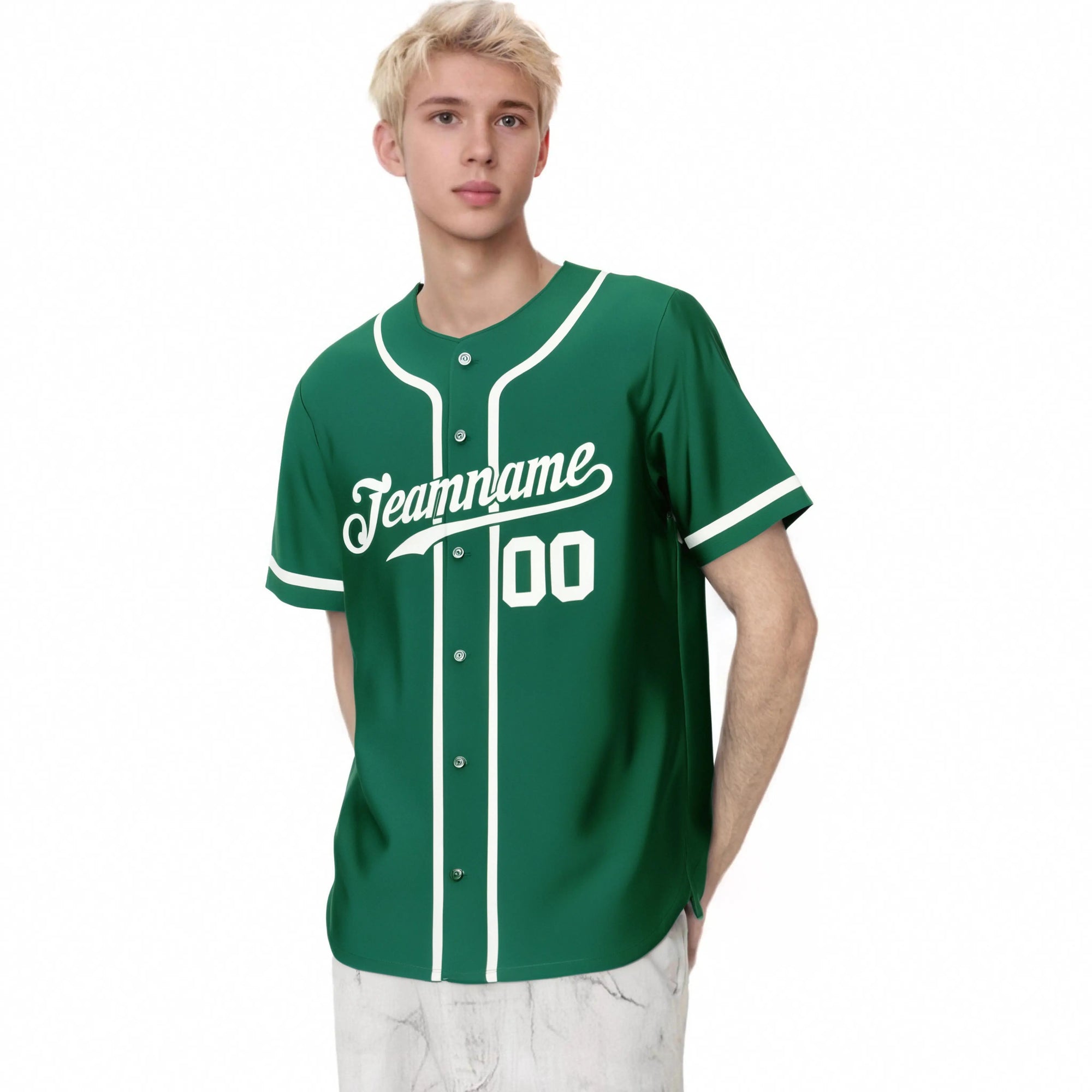 Custom Kelly Green White Classic Style Authentic Baseball Jersey