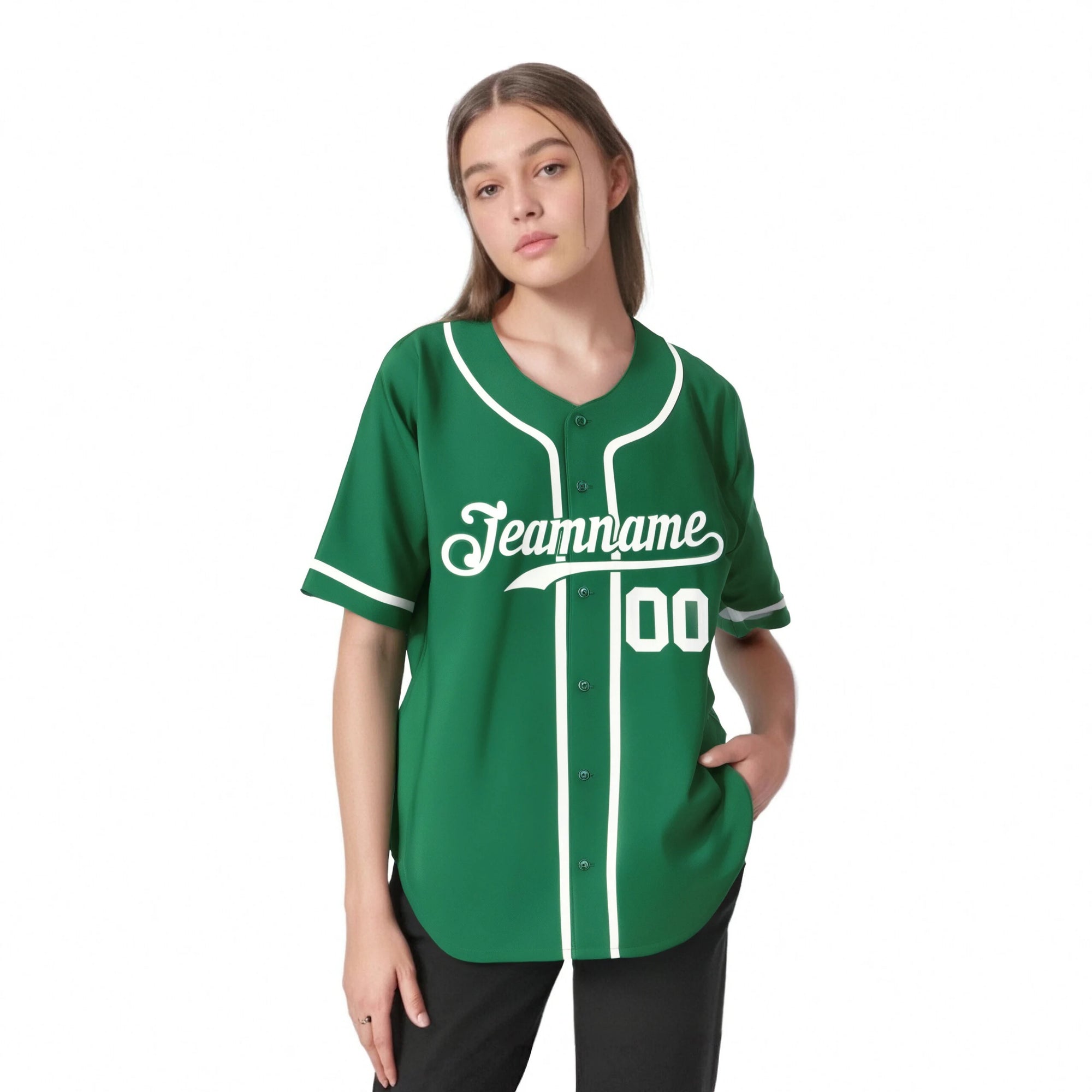 Custom Kelly Green White Classic Style Authentic Baseball Jersey