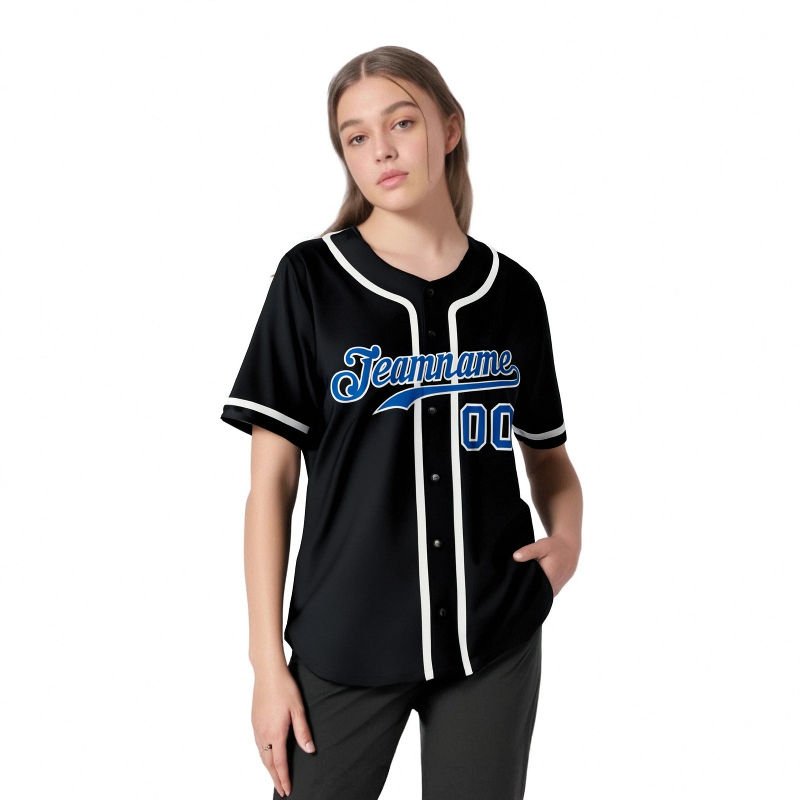 Custom Black Royal Blue-White Classic Style Authentic Baseball Jersey