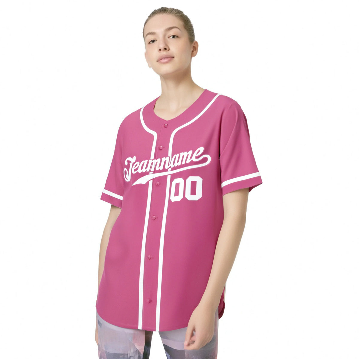 Custom Pink White Classic Style Authentic Baseball Jersey