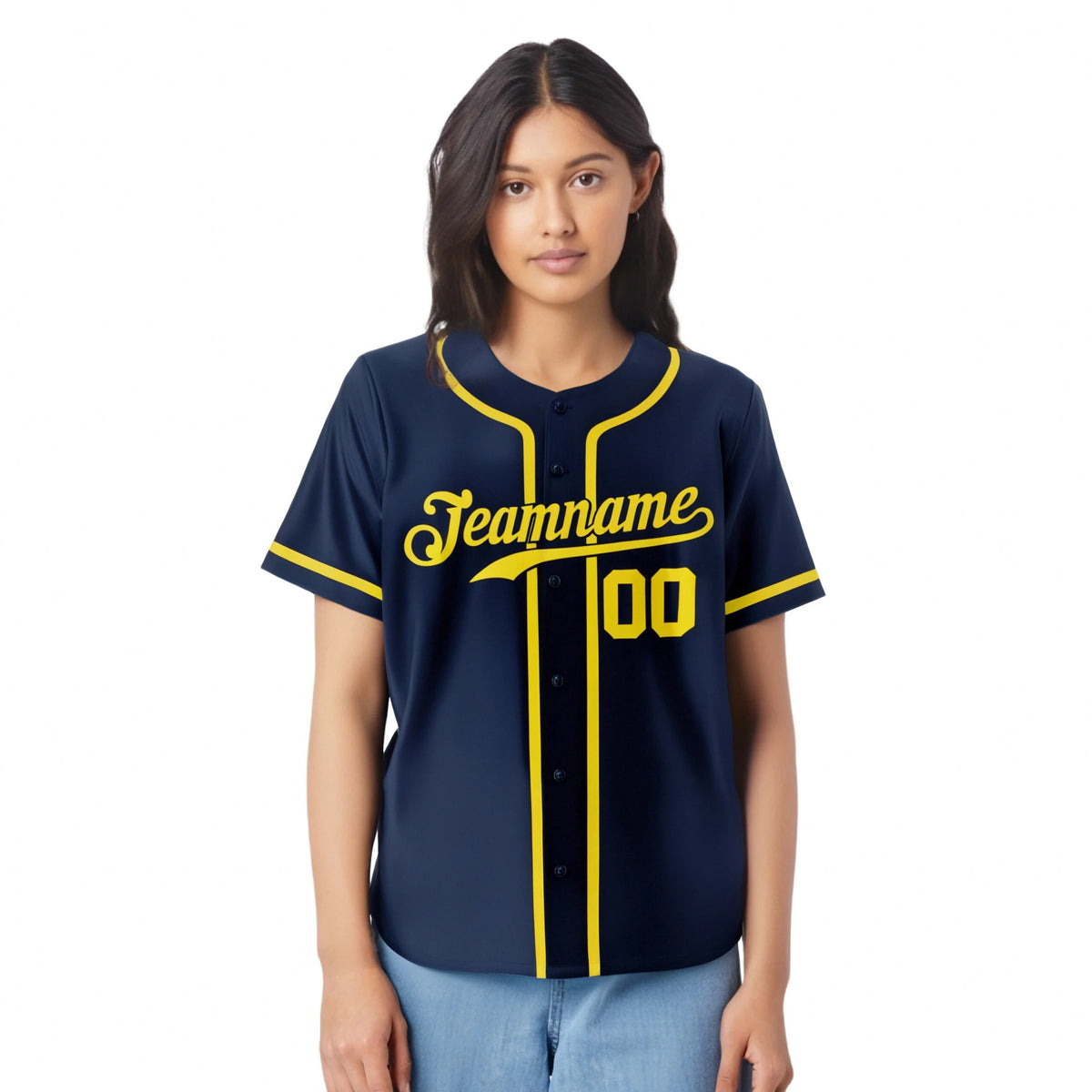 Custom Navy Gold Classic Style Authentic Baseball Jersey