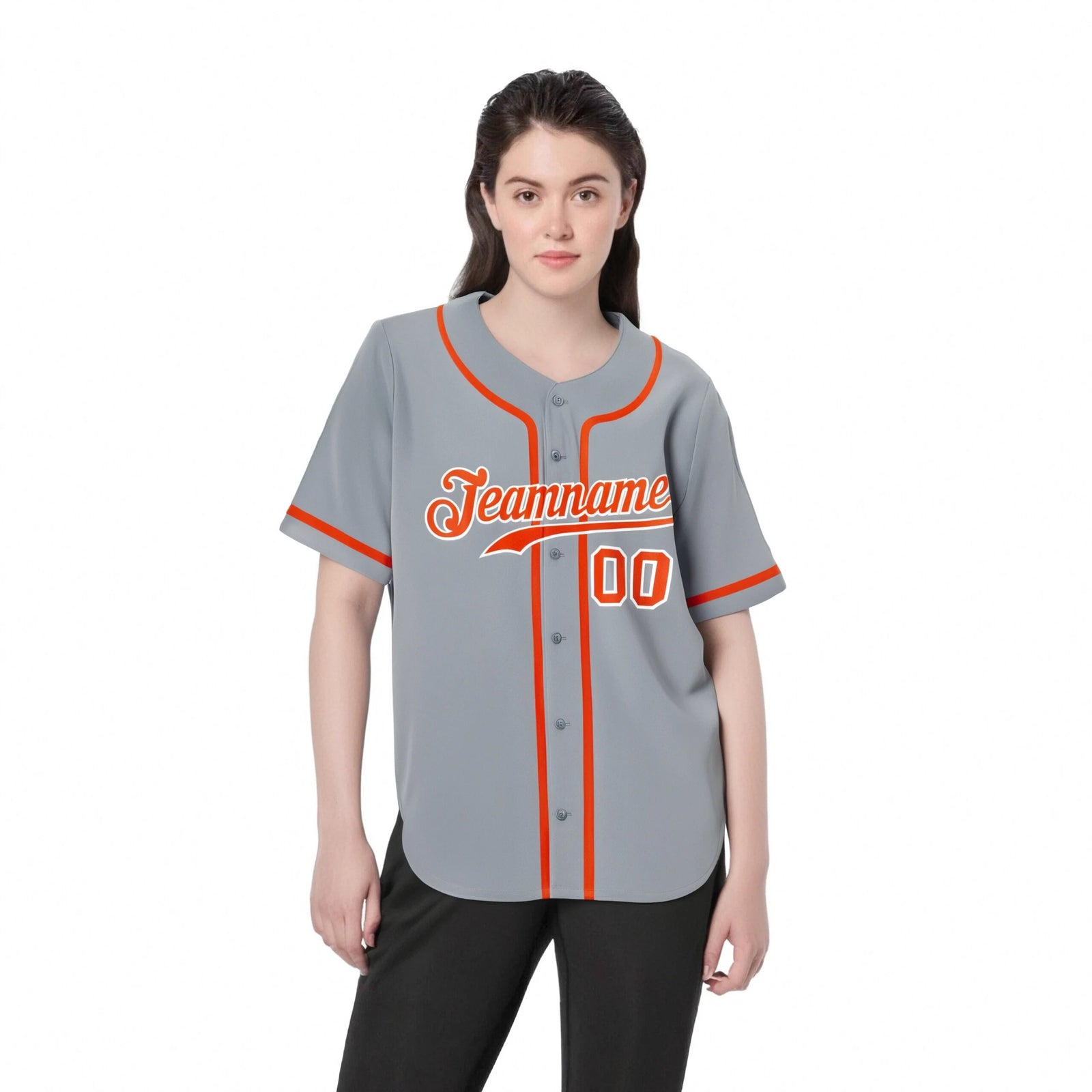 Custom Gray Orange Classic Style Authentic Baseball Jersey