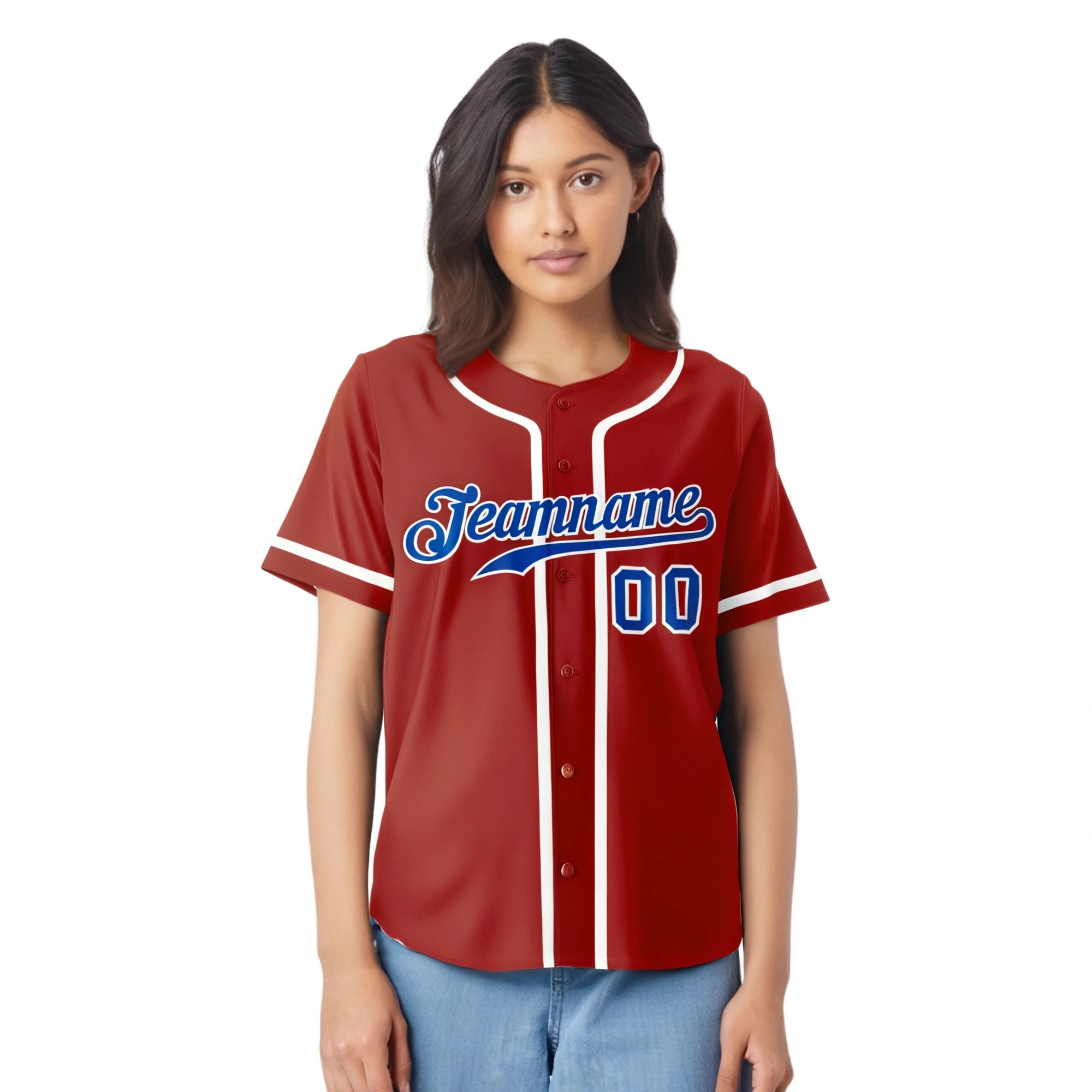 Custom Red Royal Blue-White Classic Style Authentic Baseball Jersey