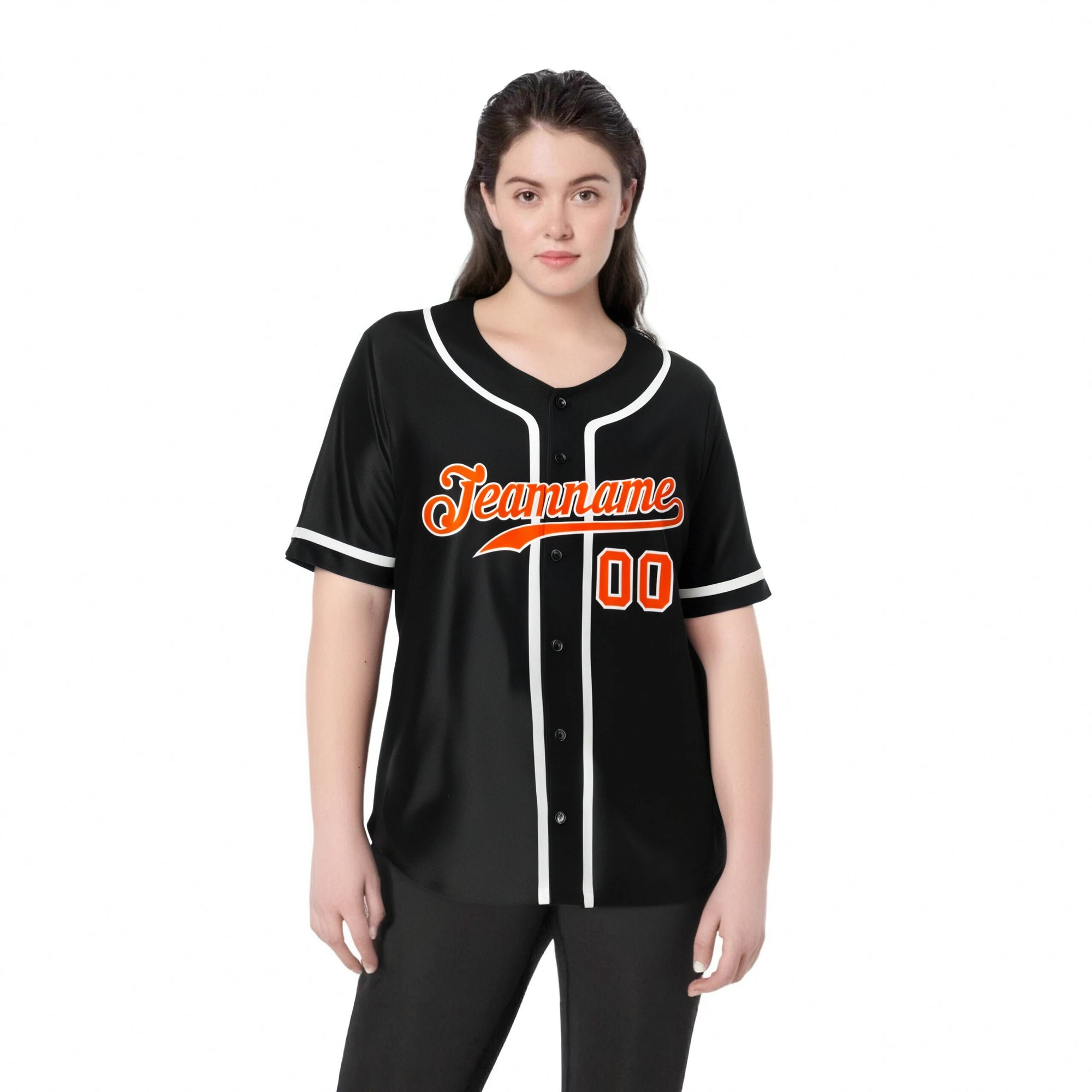 Custom Black Orange-White Classic Style Authentic Baseball Jersey