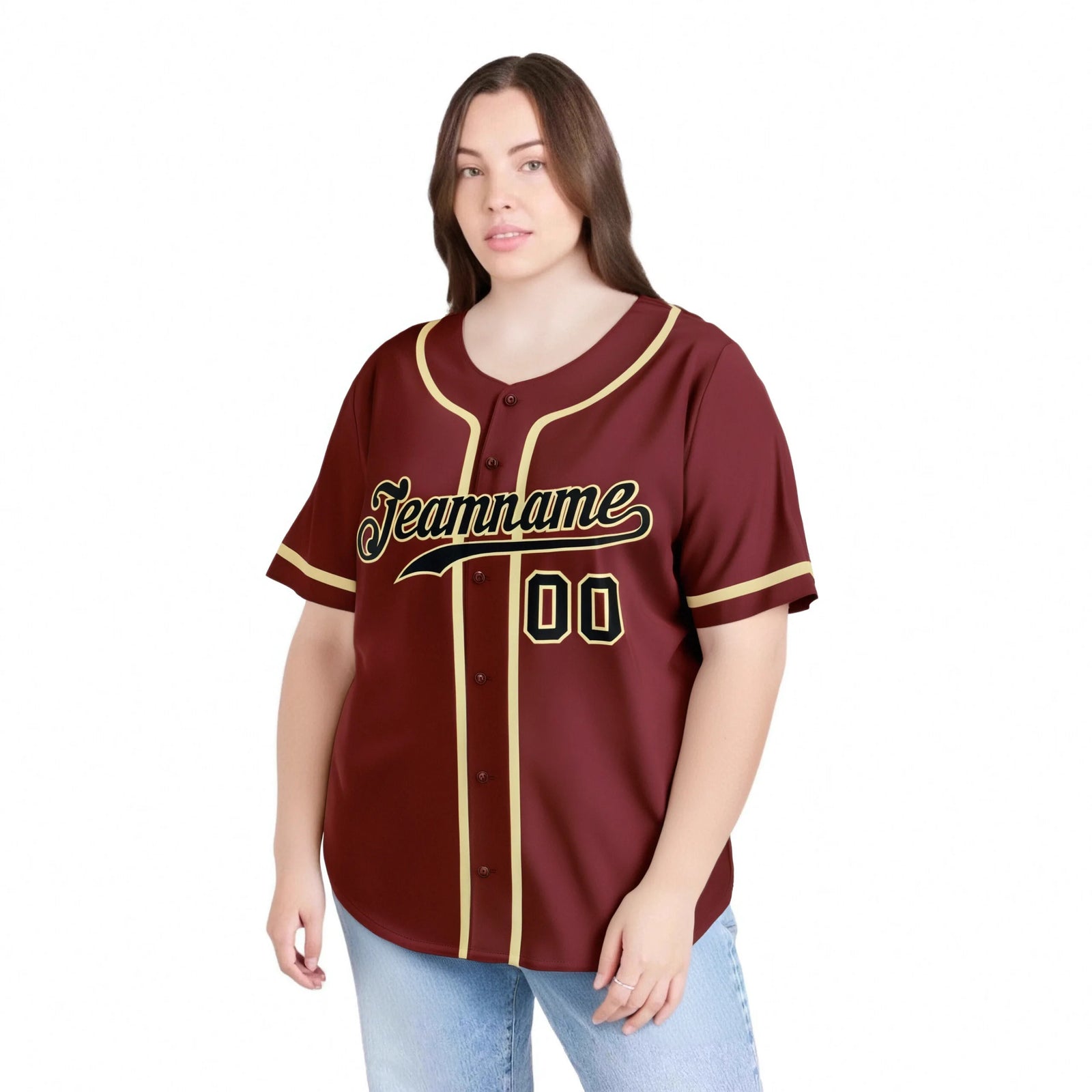 Custom Crimson khaki-Black Classic Style Authentic Baseball Jersey