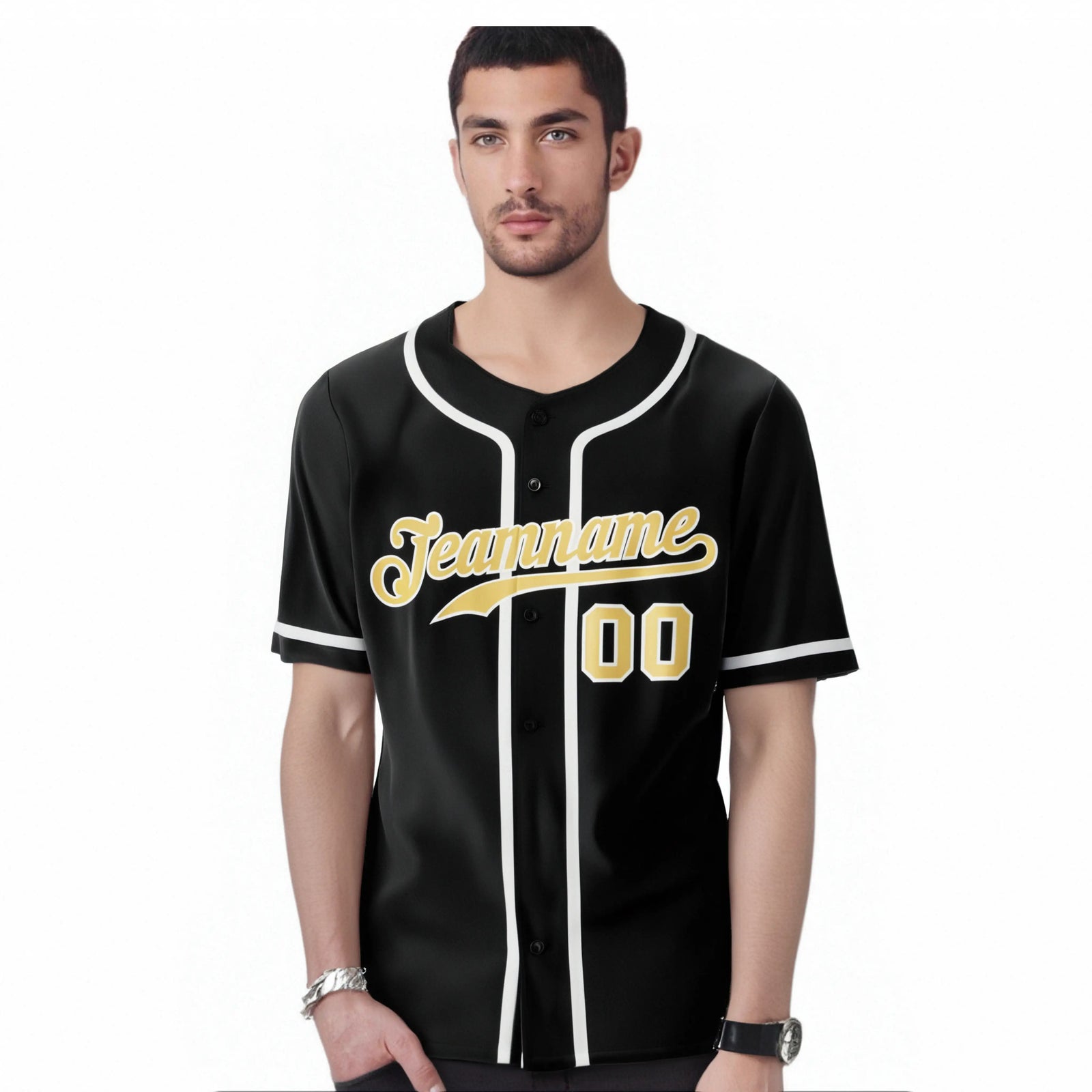Custom Black White Classic Style Authentic Baseball Jersey