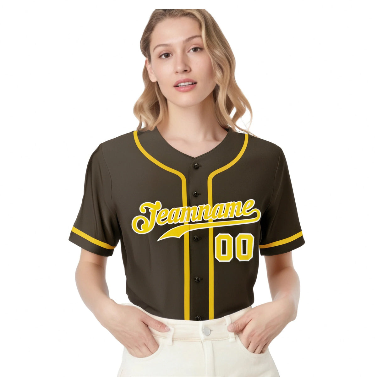 Custom Brown Glod Classic Style Authentic Baseball Jersey