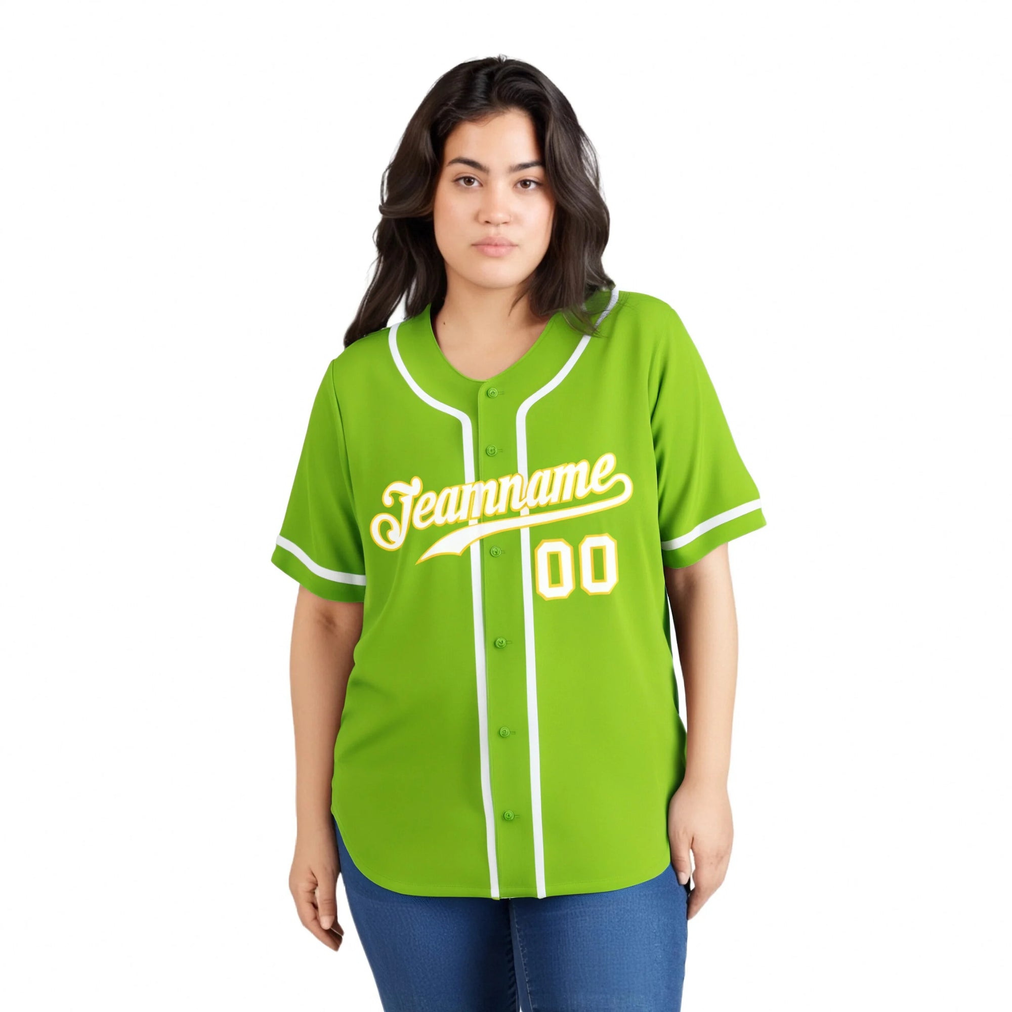 Custom Neon Green White Classic Style Authentic Baseball Jersey