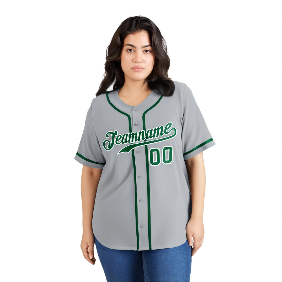 Custom Gray Kelly Green Classic Style Authentic Baseball Jersey