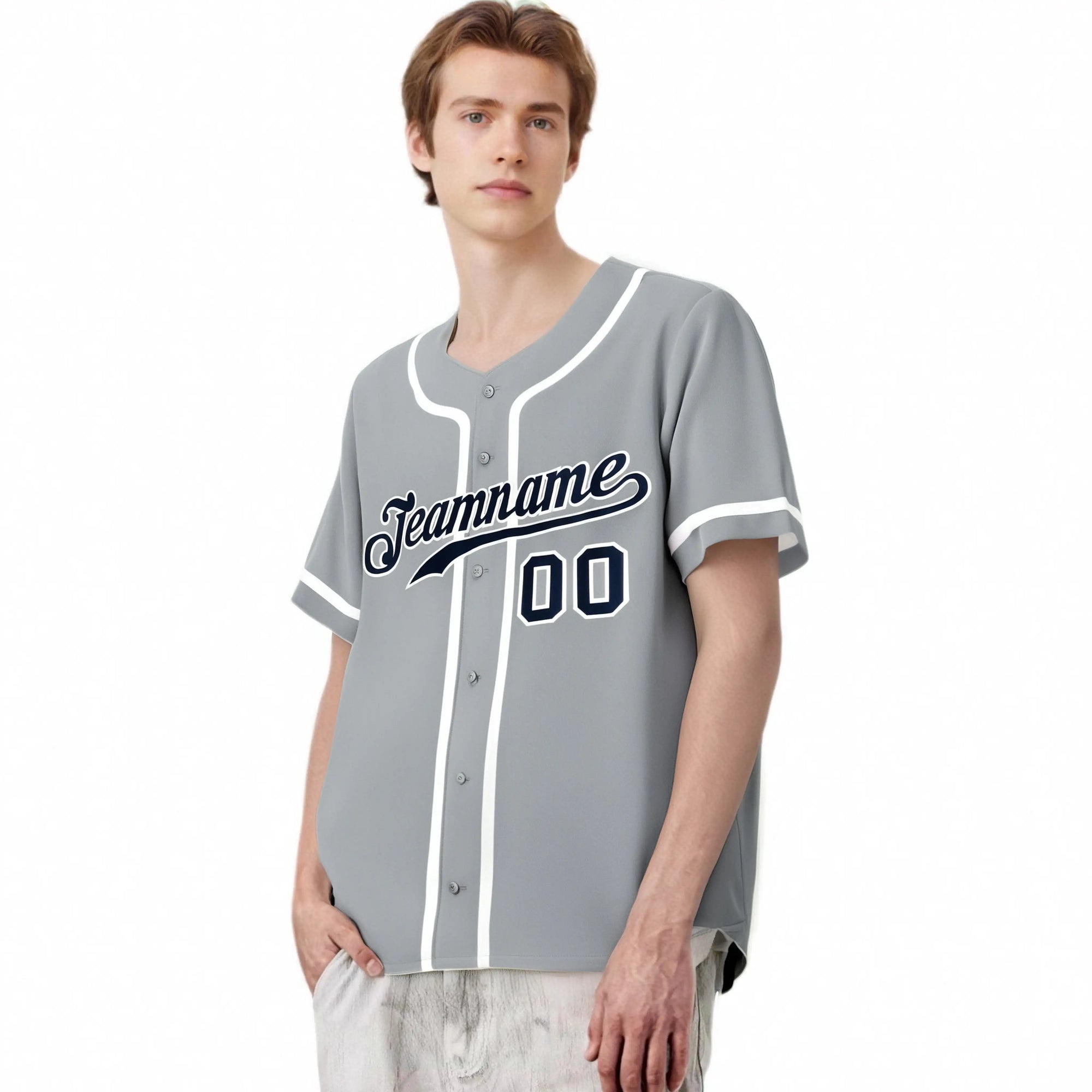 Custom Gray White Classic Style Authentic Baseball Jersey