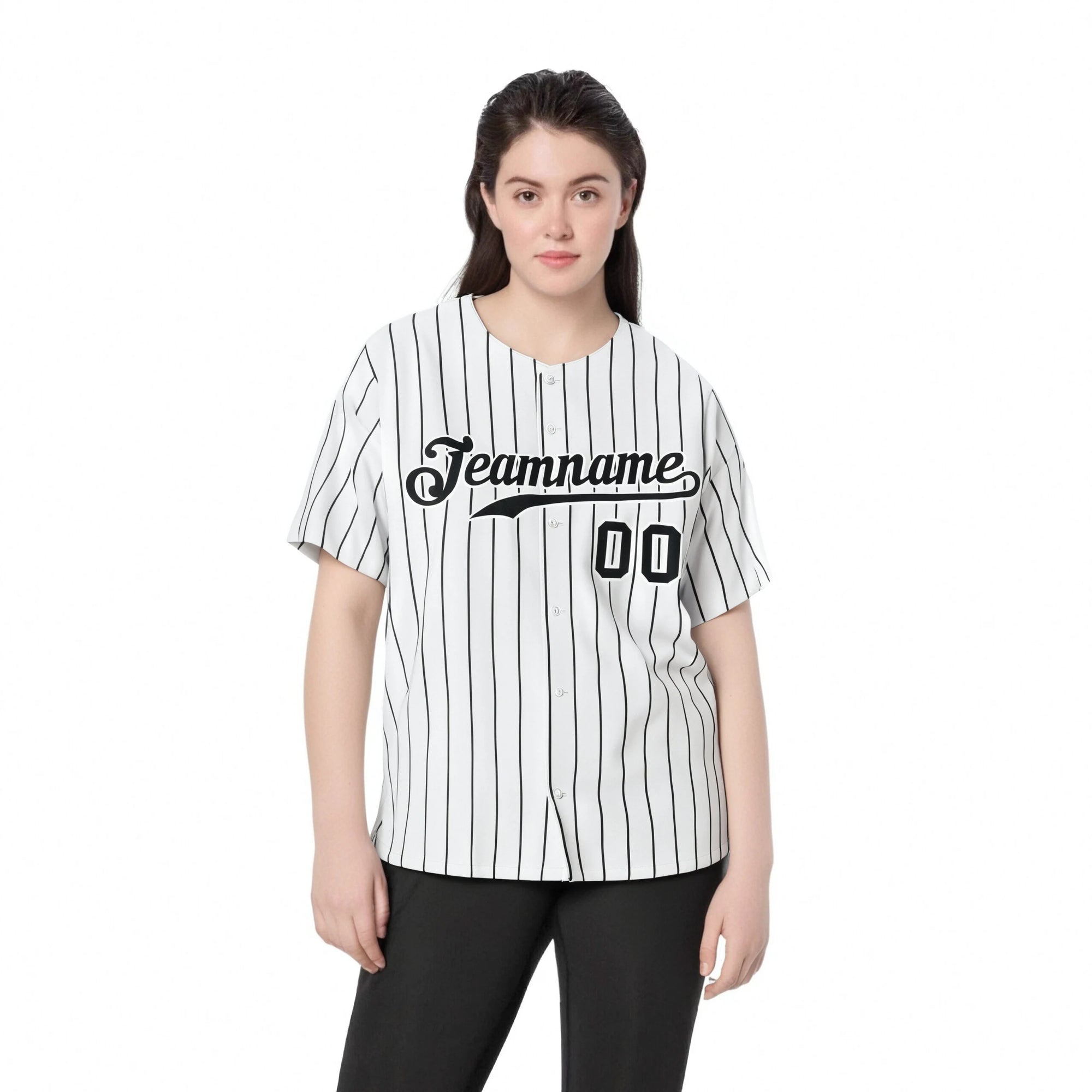 Custom White Black Pinstripe Authentic Baseball Jersey