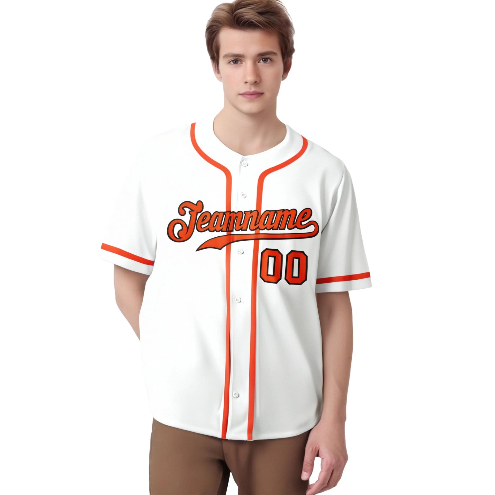 Custom White Orange Classic Style Authentic Baseball Jersey