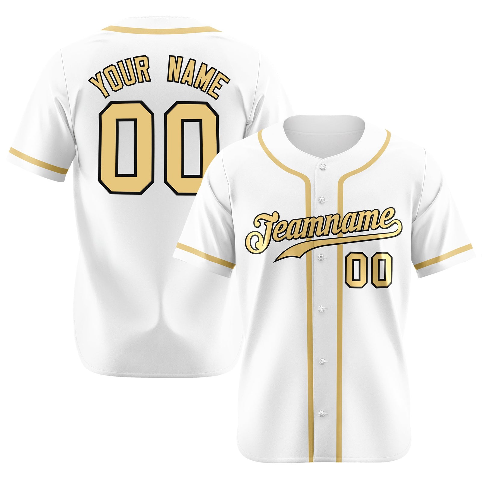 Custom White Khaki Classic Style Authentic Baseball Jersey