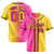 Custom Pink Yellow Gradient Authentic Baseball Jersey