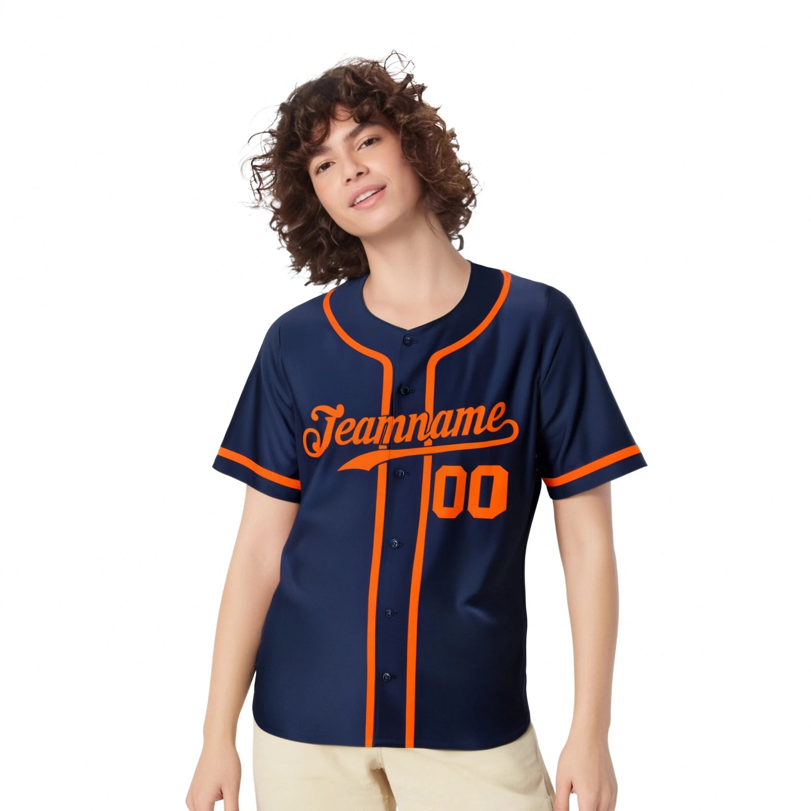 Custom Navy Orange Classic Style Authentic Baseball Jersey