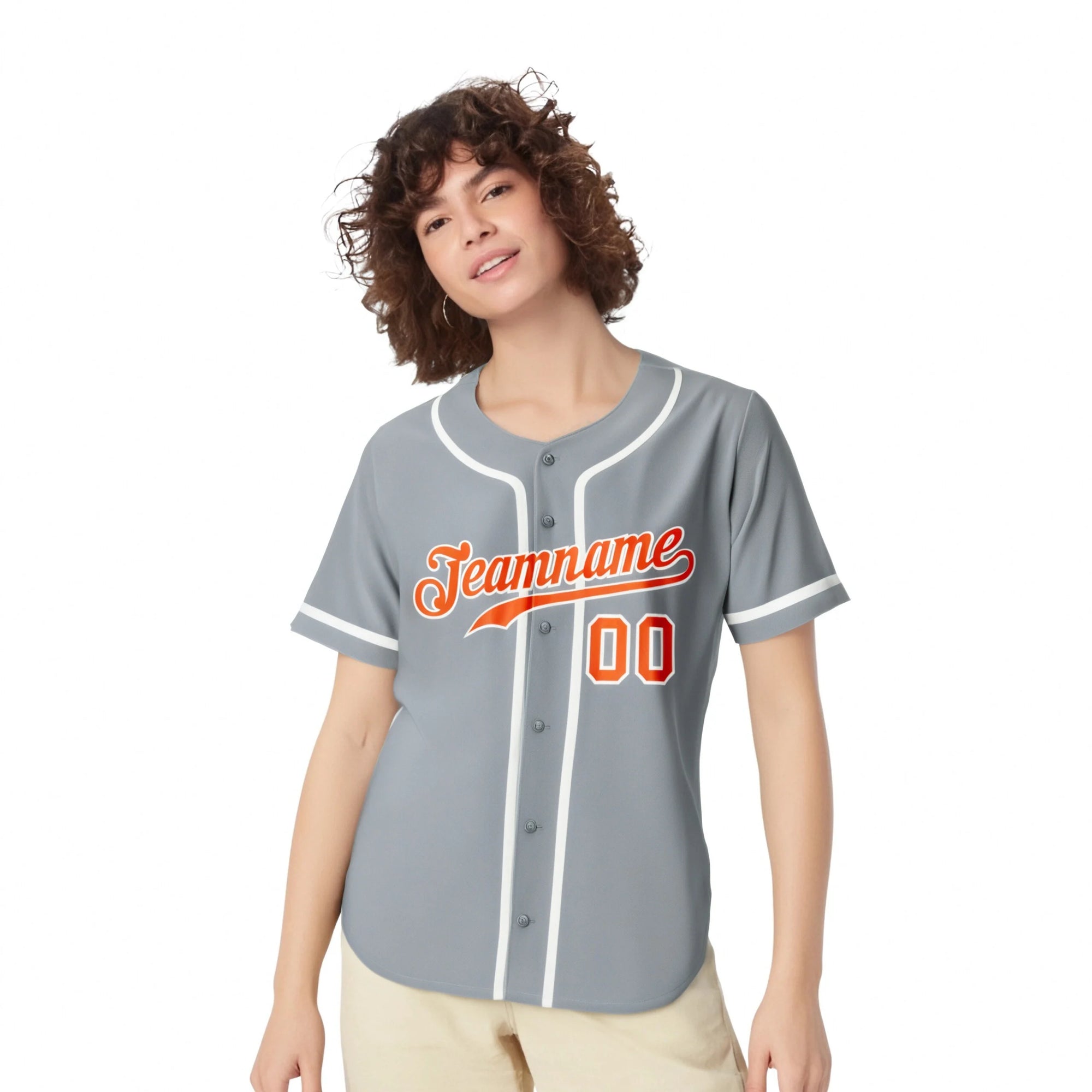 Custom Gray Orange-White Classic Style Authentic Baseball Jersey