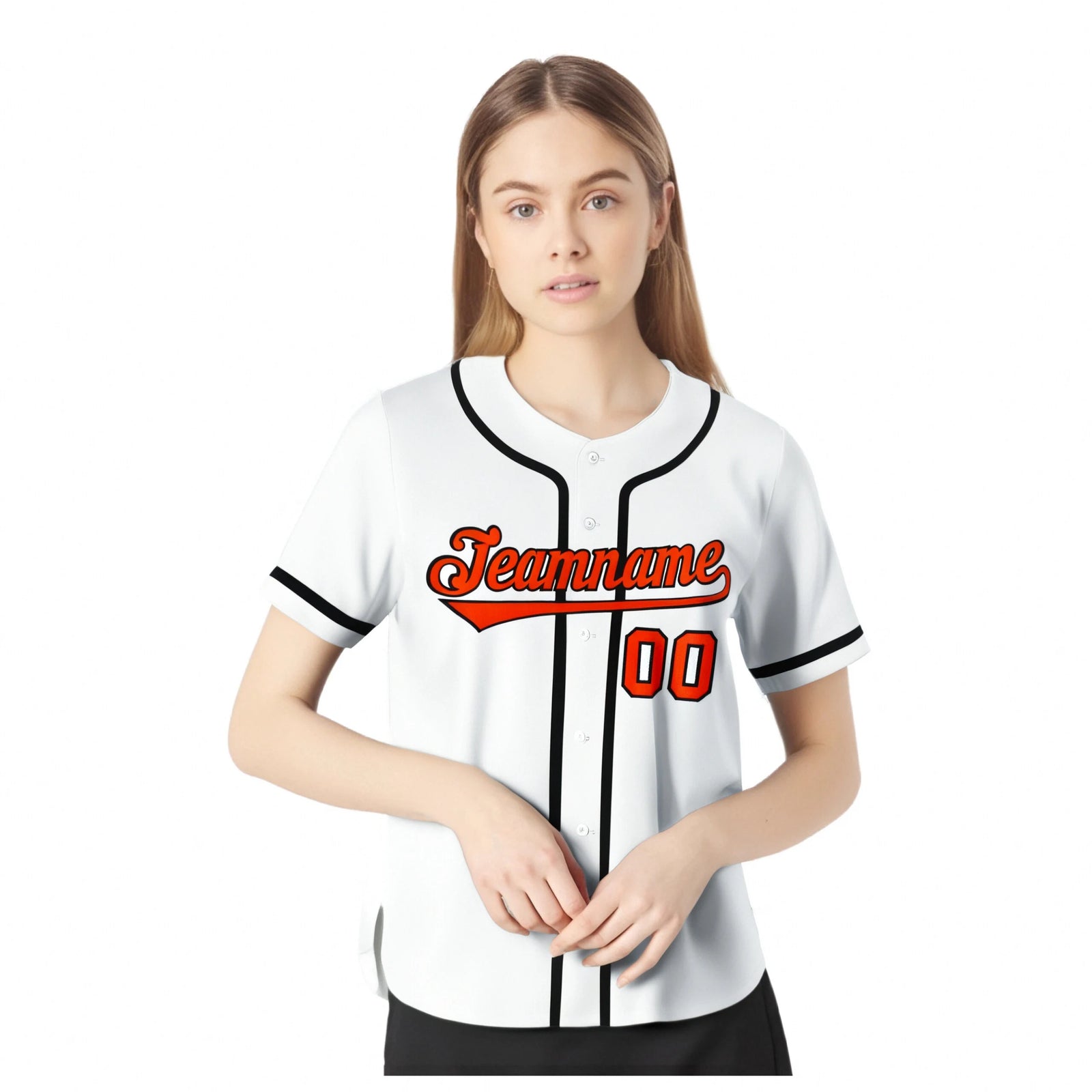 Custom White Black-Orange Classic Style Authentic Baseball Jersey