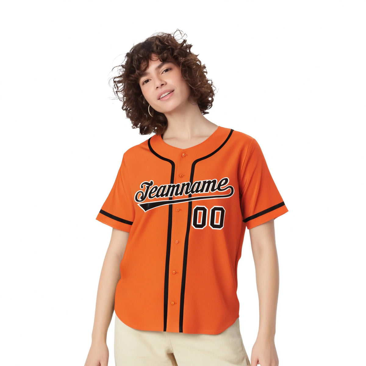 Custom Orange Black Classic Style Authentic Baseball Jersey
