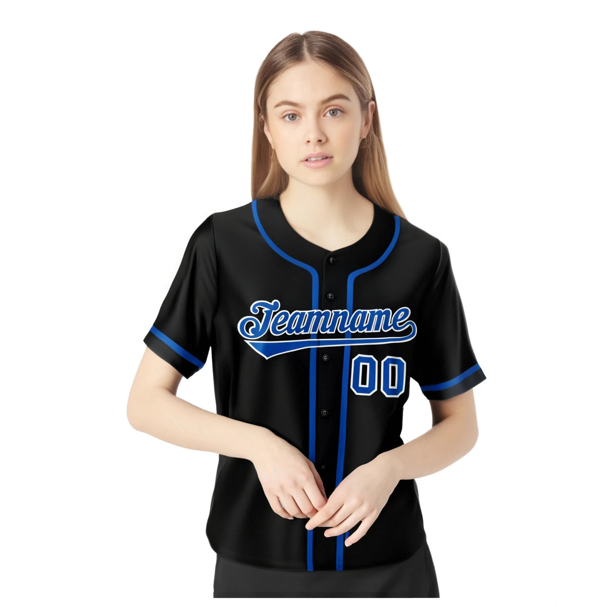 Custom Black Royal Blue Classic Style Authentic Baseball Jersey