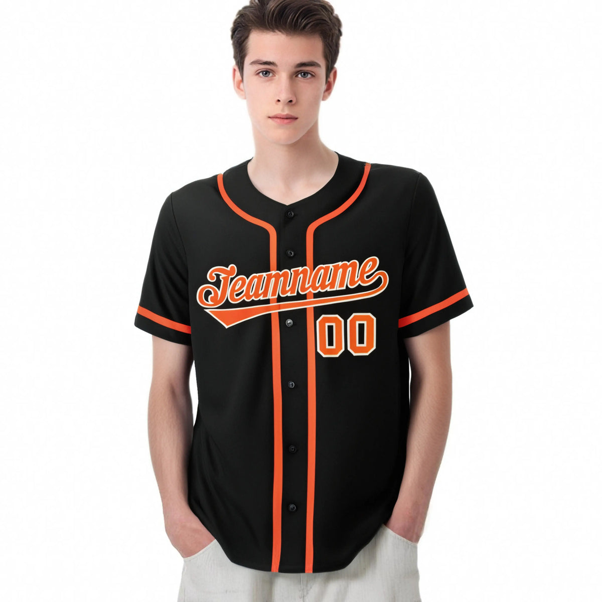 Custom Black Orange Classic Style Authentic Baseball Jersey
