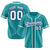 Custom Aqua White Classic Style Authentic Baseball Jersey