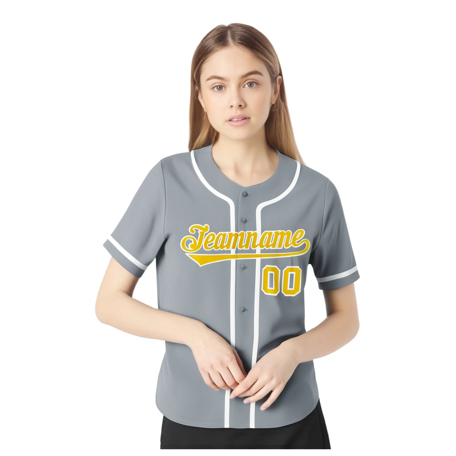 Custom Gray Glod White Classic Style Authentic Baseball Jersey