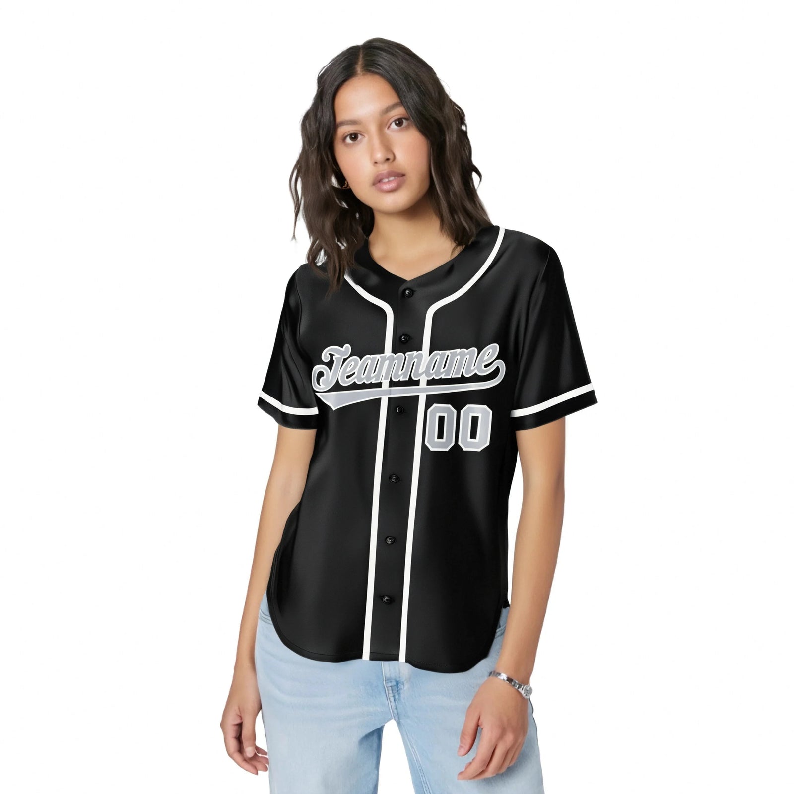 Custom Black Gray-White Classic Style Authentic Baseball Jersey