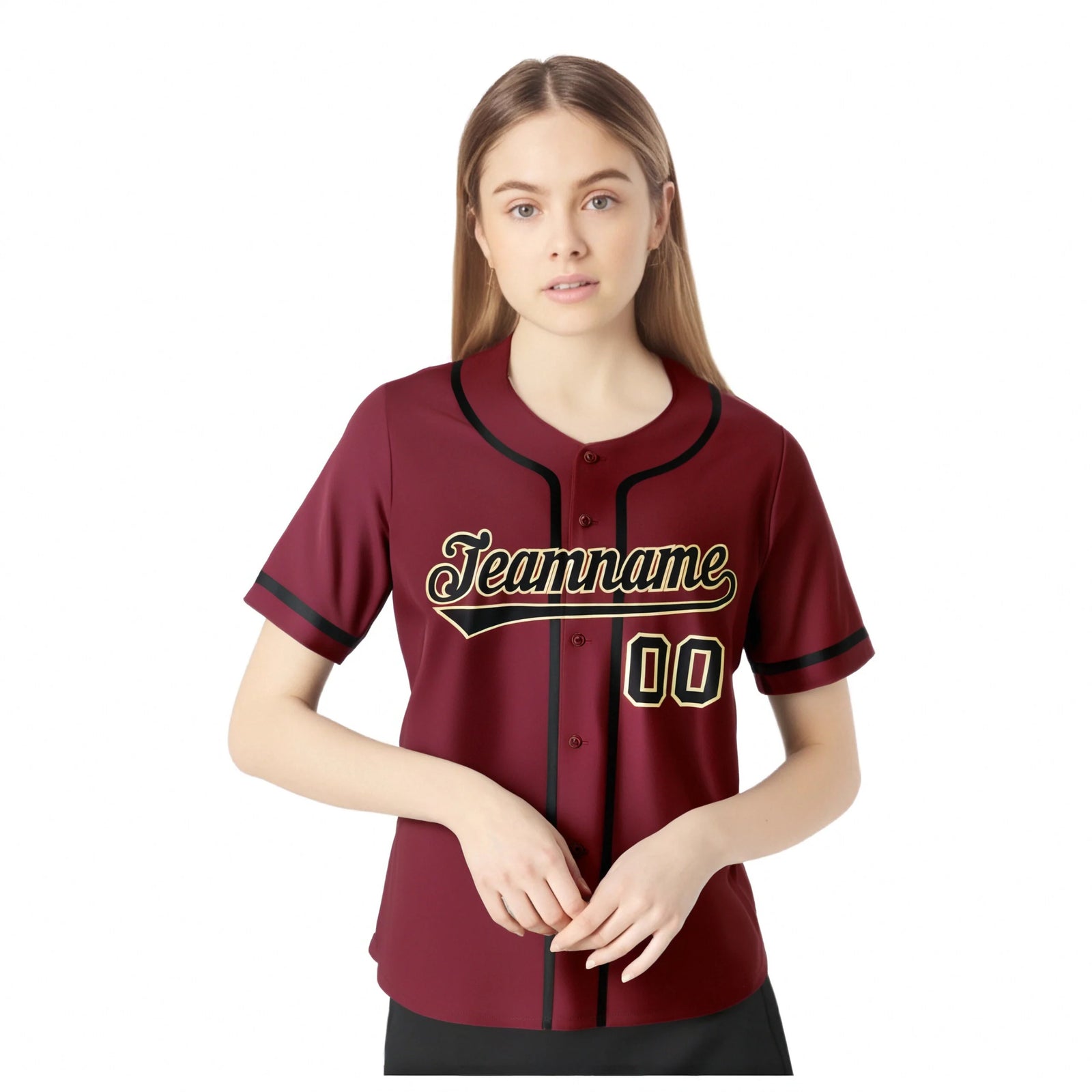 Custom Crimson Black Classic Style Authentic Baseball Jersey
