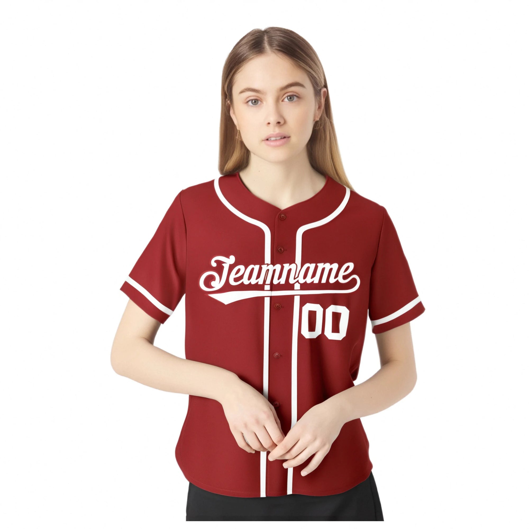 Custom Red White Classic Style Authentic Baseball Jersey