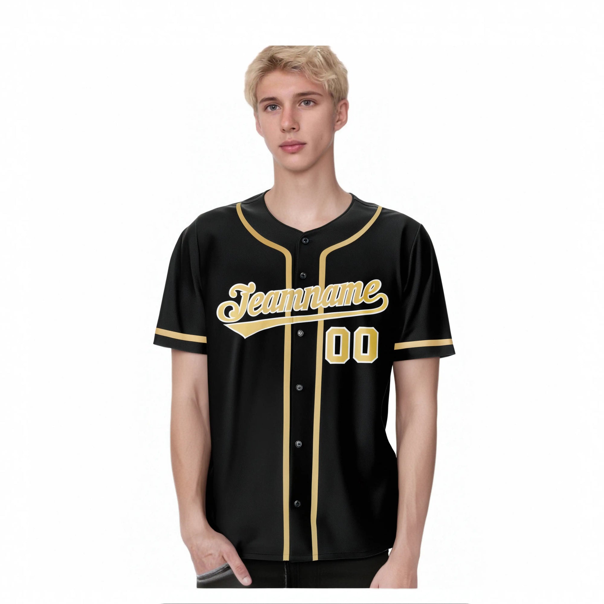 Custom Black Khaki Classic Style Authentic Baseball Jersey