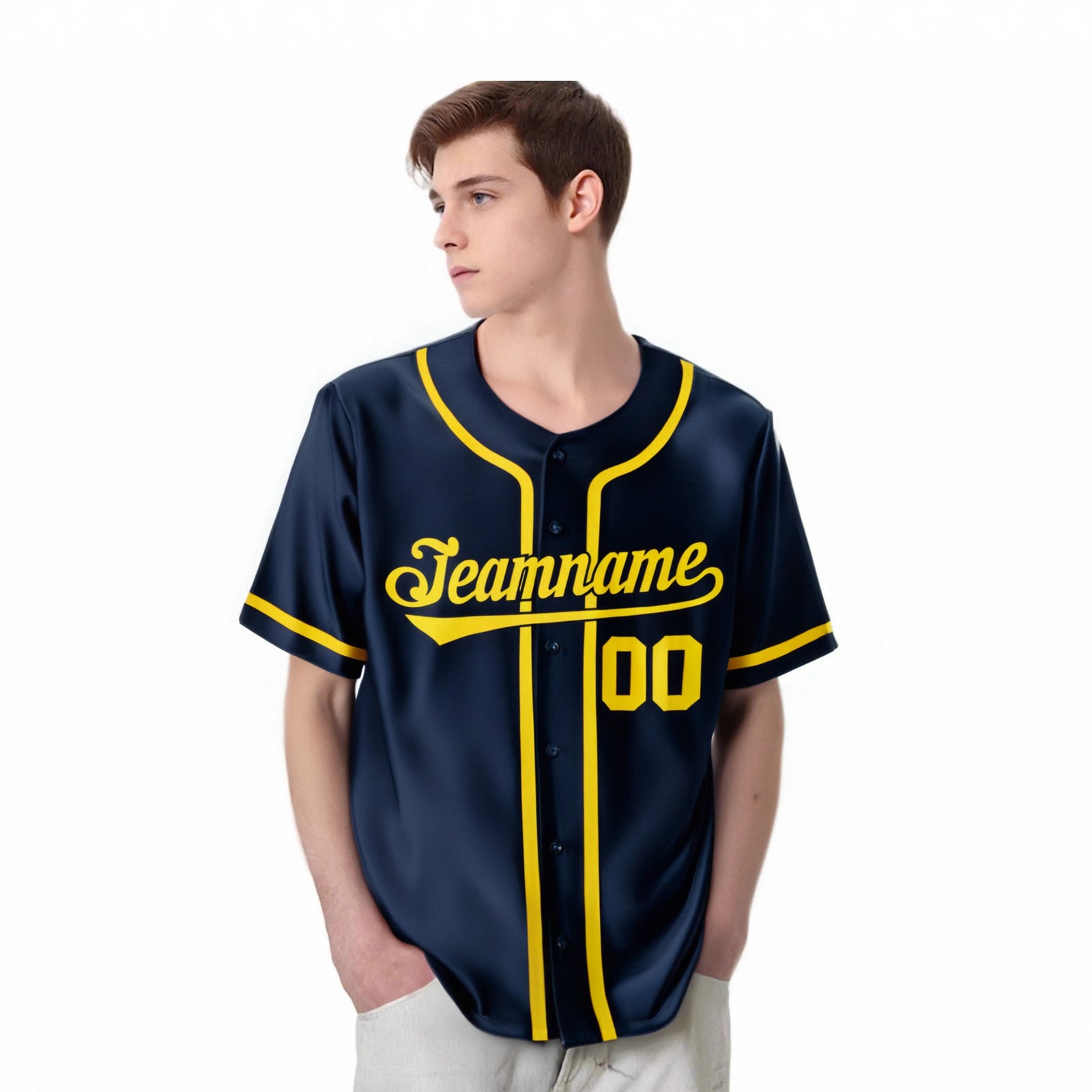 Custom Navy Gold Classic Style Authentic Baseball Jersey