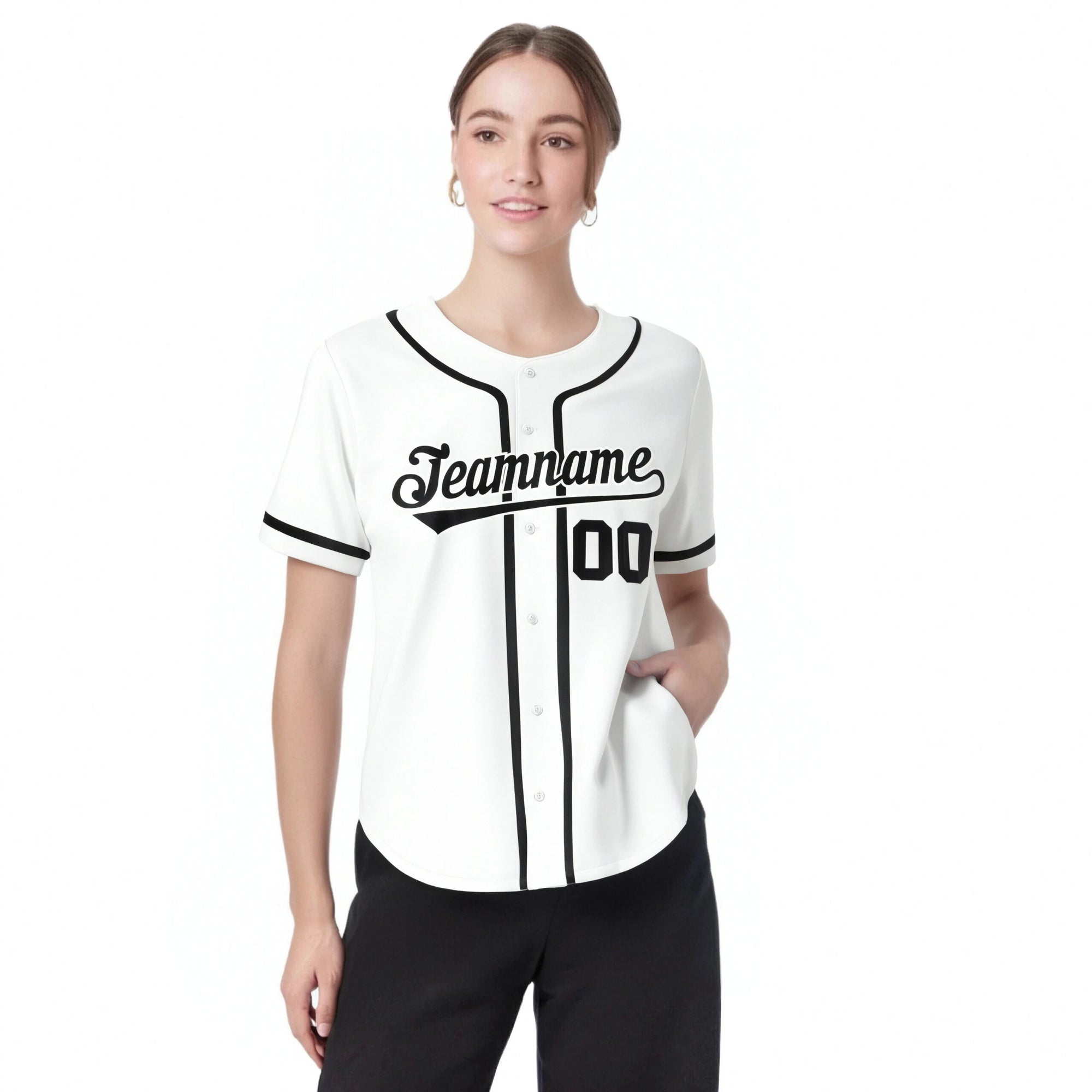 Custom White Black Classic Style Authentic Baseball Jersey