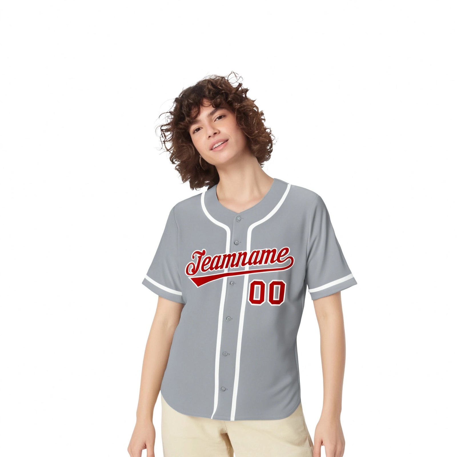 Custom Gray Red-White Classic Style Authentic Baseball Jersey
