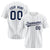 Custom White Navy Pinstripe Authentic Baseball Jersey