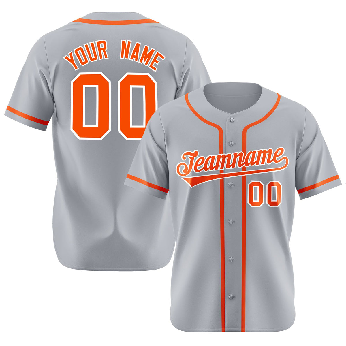 Custom Gray Orange Classic Style Authentic Baseball Jersey