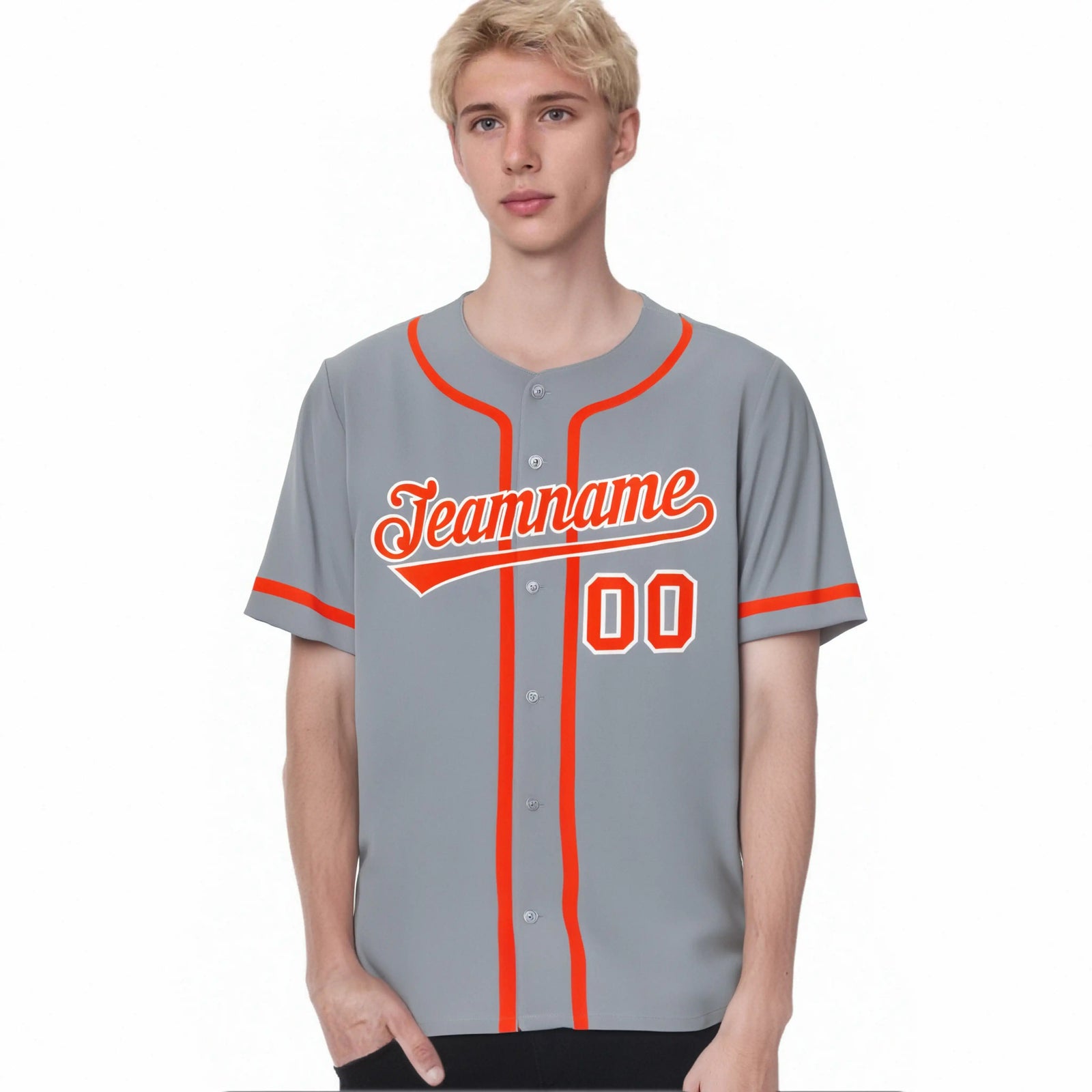 Custom Gray Orange Classic Style Authentic Baseball Jersey
