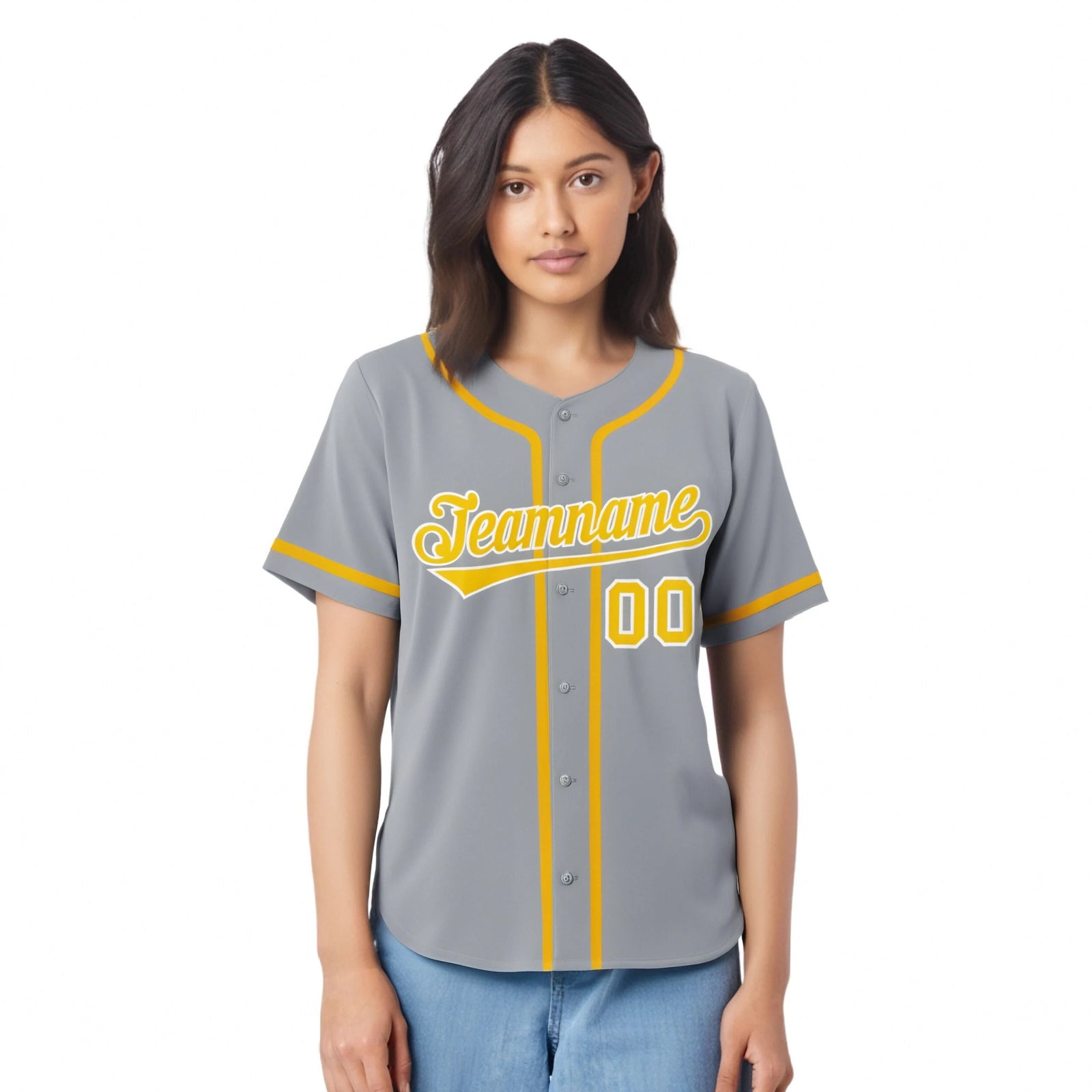 Custom Gray Gold-White Classic Style Authentic Baseball Jersey