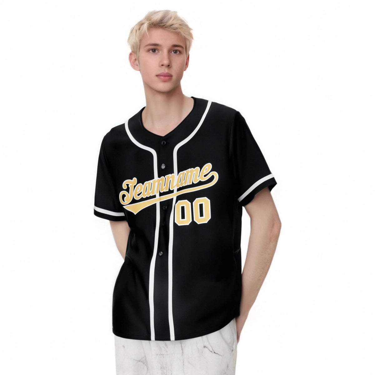 Custom Black White Classic Style Authentic Baseball Jersey
