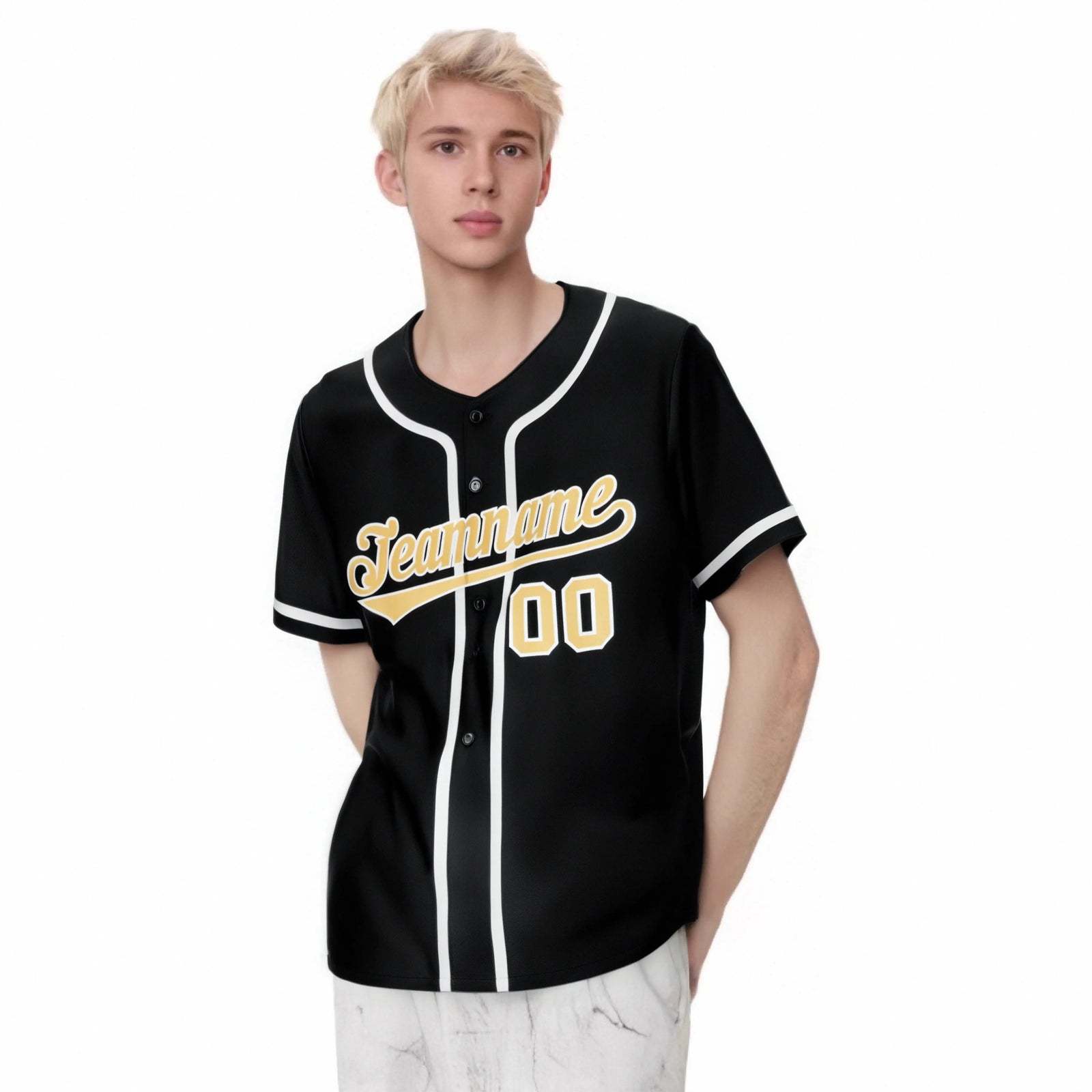 Custom Black White Classic Style Authentic Baseball Jersey