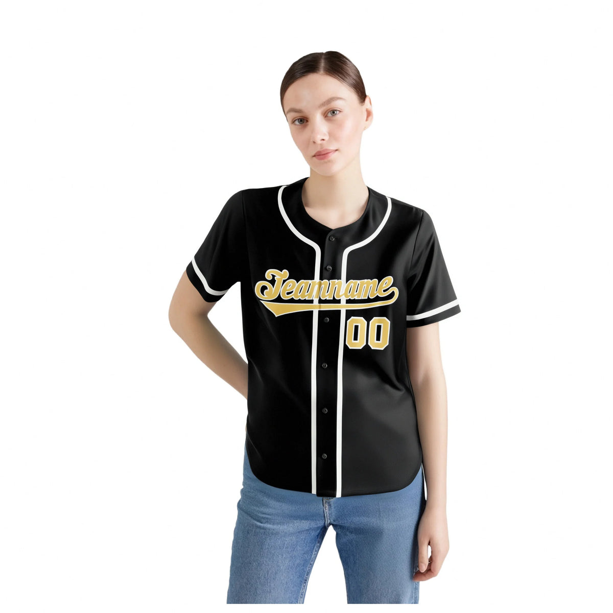 Custom Black White Classic Style Authentic Baseball Jersey