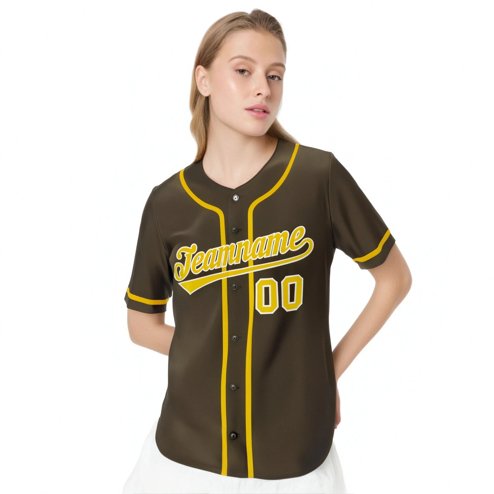 Custom Brown Glod Classic Style Authentic Baseball Jersey