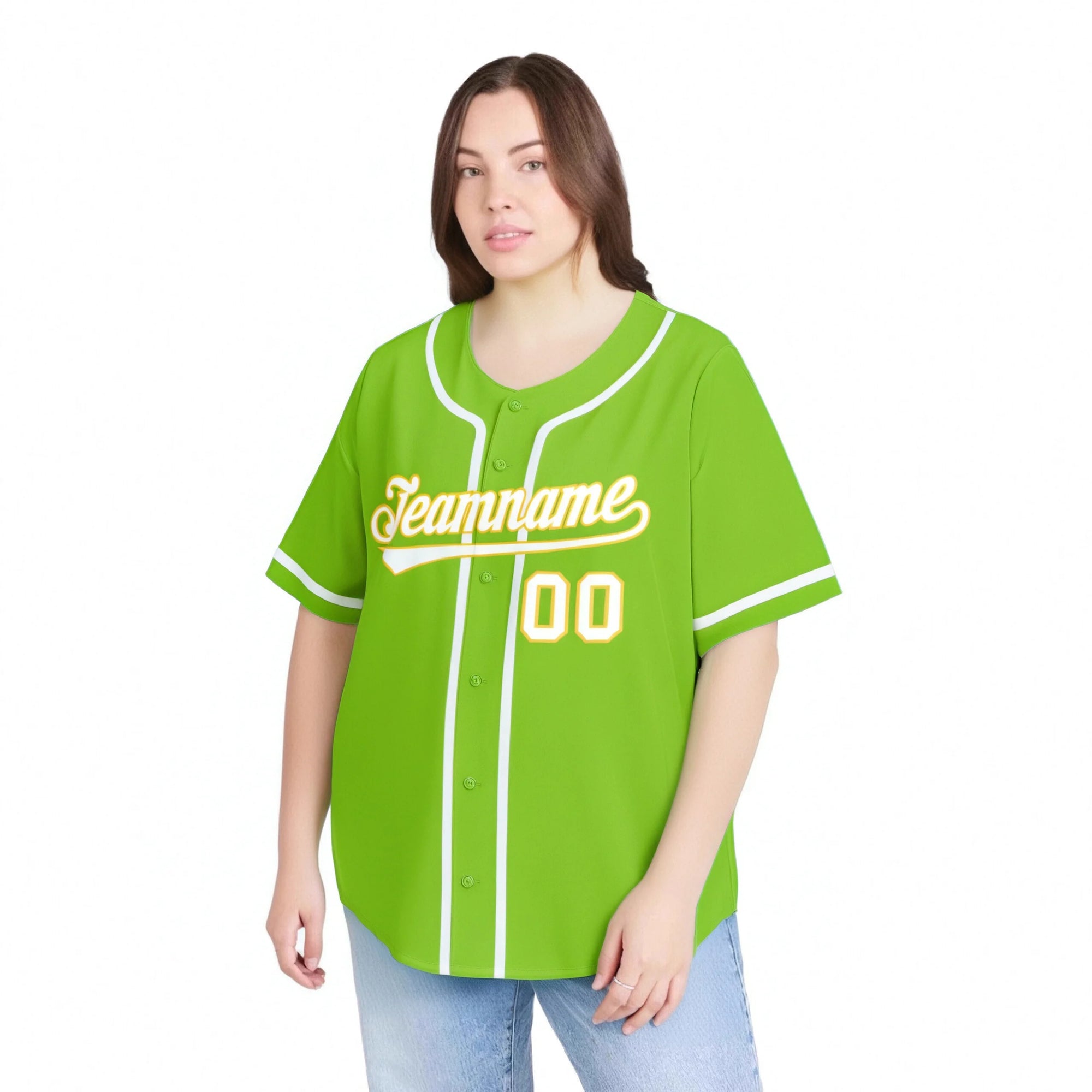 Custom Neon Green White Classic Style Authentic Baseball Jersey