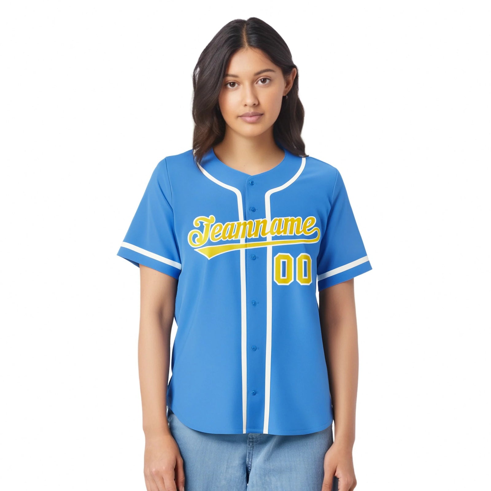Custom Powder Blue White Classic Style Authentic Baseball Jersey